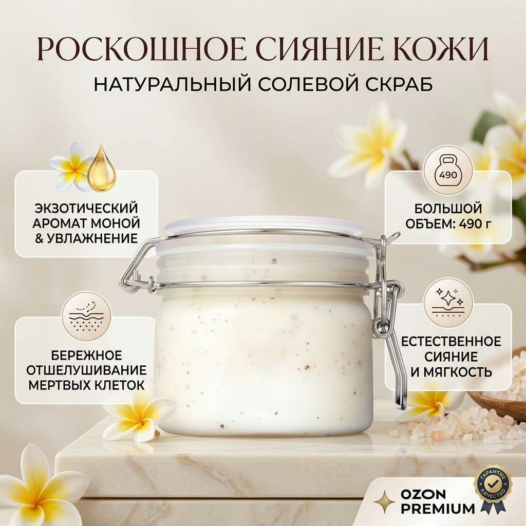 Инфографика натуральный солевой скраб